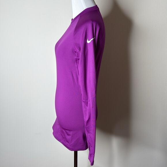 Nike Purple Pro Combat Fitted Long Sleeve Top - Picture 3 of 5